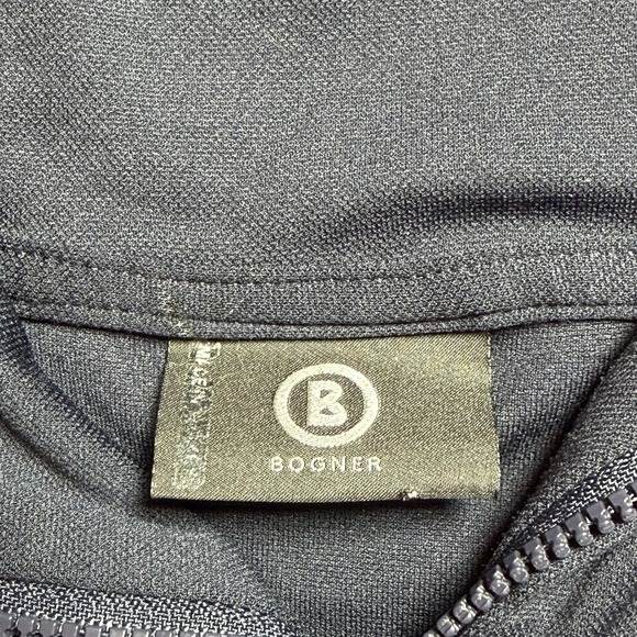 Bogner Sport Women's Hooded 1/4 Zip Tneck Midnight Navy & White Active Wear Top - Picture 7 of 9